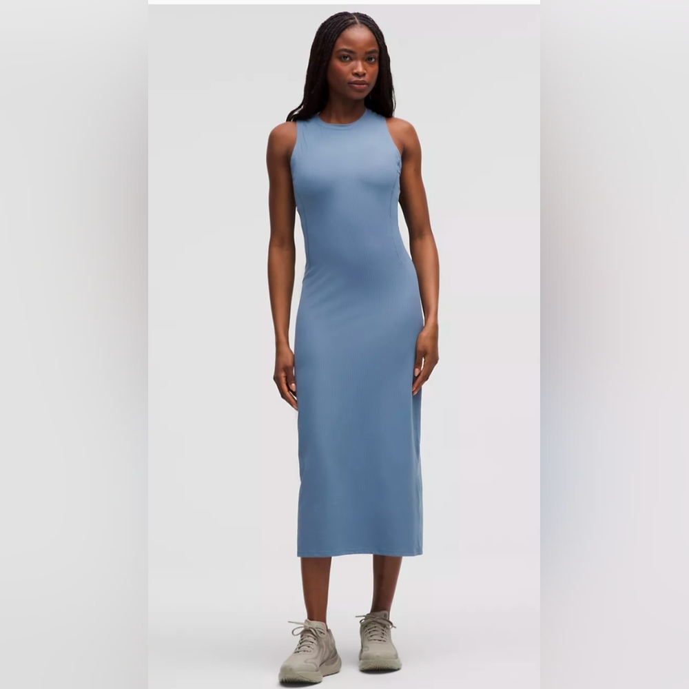 lululemon athletica Sleeveless Steel Blue Maxi Dress